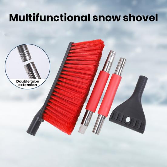 2 In 1 Snow Scraper with Large Brush Head Extendable Ice Scraper Snow Brush Portable Auto Scraper Snow Brush