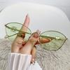 Модные металлические солнцезащитные очки Трендовые женские «кошачий глаз» Уличные очки для фотосессий Знаменитые в интернете очки «инопланетяне»