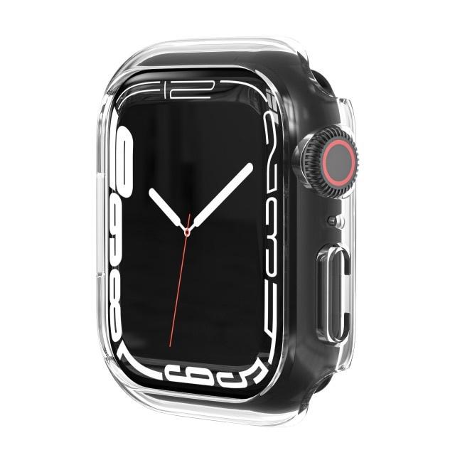 Стеклянный чехол для корпуса Apple Watch 45 мм, 41 мм, 44 мм, 40 мм, 42 мм, 38 мм, аксессуары для iWatch, защитная пленка для экрана, аксессуары для Apple Watch серии 3, 4, 5, 6 SE 7