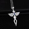 Necklace High Street Male Angel Wings Cross Necklace Trendy Devil Pendant Male Versatile Personality Simple Ins Trend