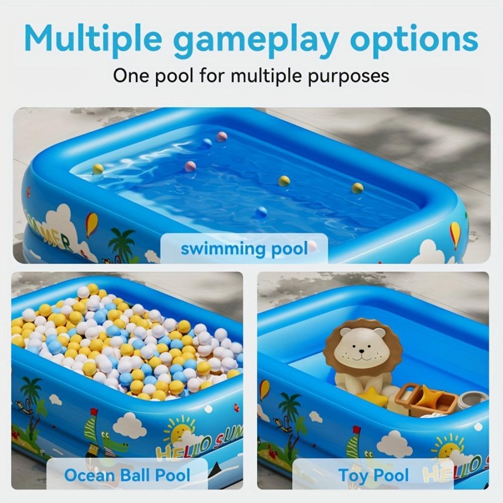 1PC Inflatable Outdoor Pool, Durable PVC Material, Multiple Components for Outdoor Bathtub Backyard Fun and Family Gatherings