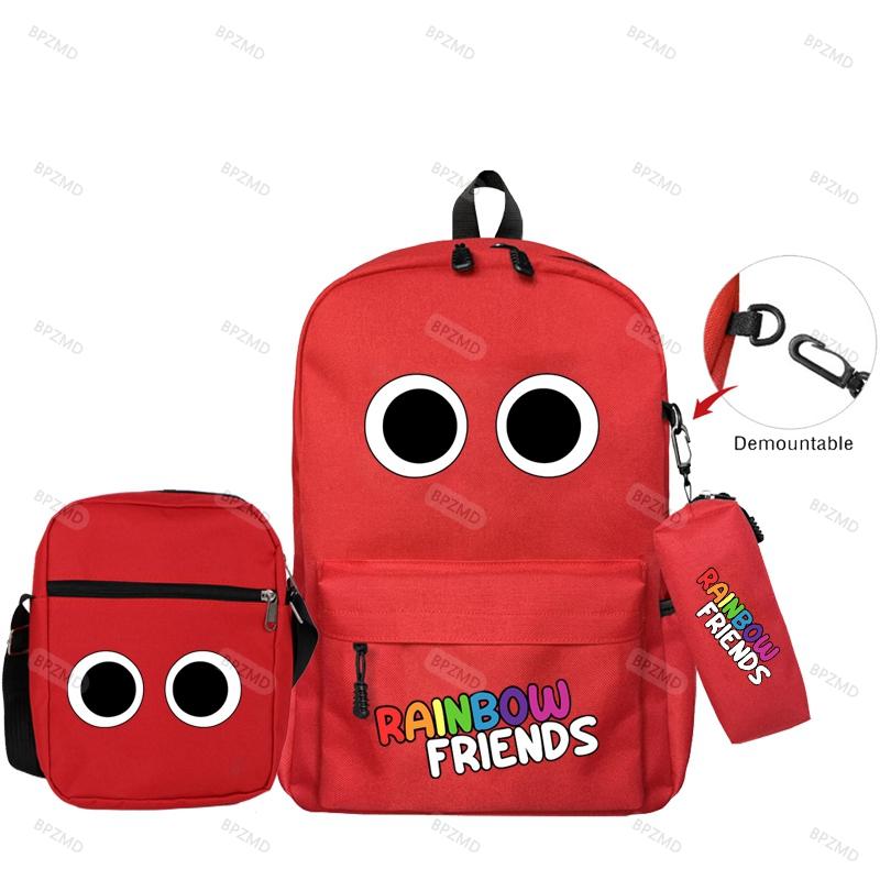 3 шт./компл., оригинальные рюкзаки с радужными друзьями для мальчиков и девочек, школьный рюкзак большой емкости, игровой рюкзак, сумка-пенал
