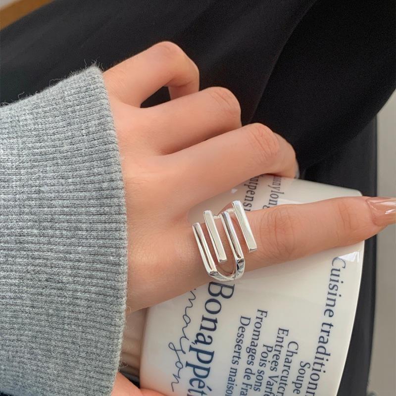 Sam Panda Кольца 925 пробы для женщин Простые Геометрические Ручной работы Неправильные Ретро Кольцо Золотой Циркон Аллергия Для Подарка на День Рождения