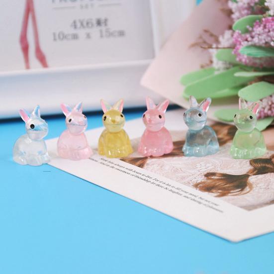 10 шт. светящийся кролик красочный милый темный смоляной миниатюрный сделай сам светящийся ремесленный орнамент смоляной кролик статуя