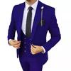 Royal Blue New Style Trade Business Casual 3 Sets Suits Groom Groomsmen Wedding Banquet Suit Male 3 Pieces