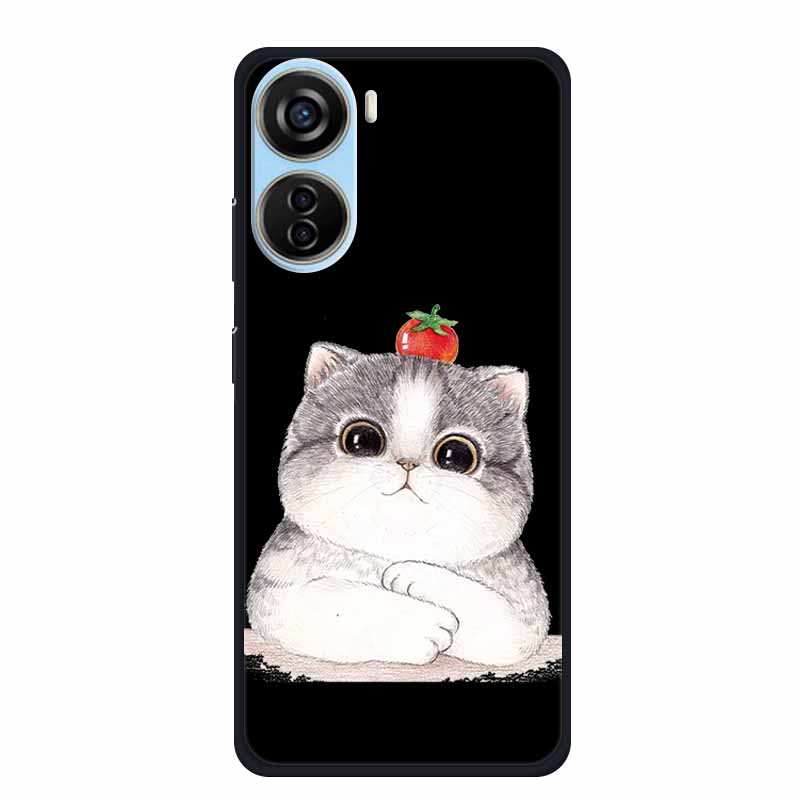 Черный силиконовый чехол для ZTE Blade V50 Design 5G Libero 5G IV V41 Vita Axon 40 lite Чехол для телефона Мультяшный кот Мягкая задняя крышка Coque