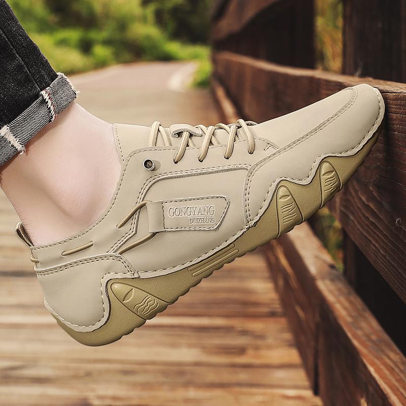 Модные новые мужские туфли из натуральной кожи, модные повседневные туфли для офиса и отдыха на мягком дне со шнуровкой, удобные туфли для вождения и ходьбы