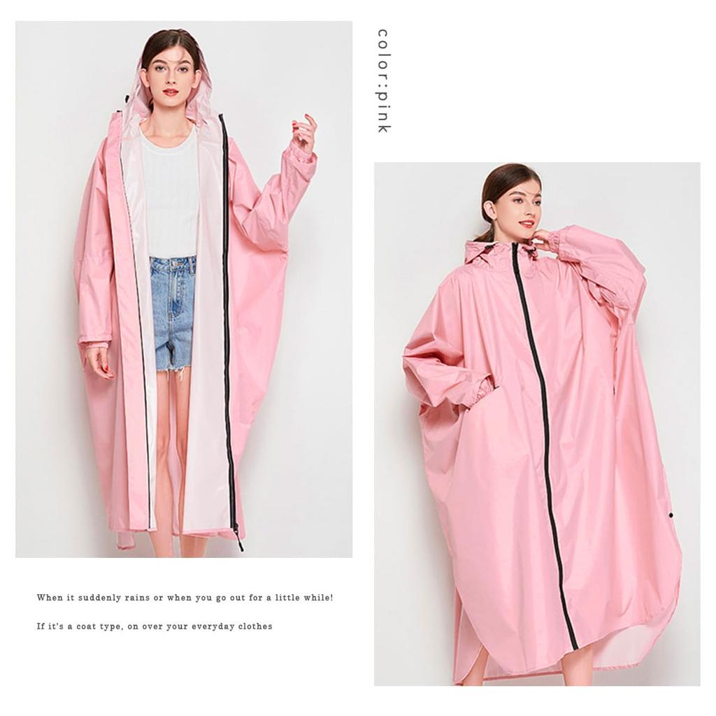 Gisele Велосипедный Дождевик с Сумкой для Хранения и для Мужчин и Женщин, Дождевик, Рюкзак, Дождевая одежда, Пончо, Легкий, Длинный, Карманы, Портативный, (розовый)