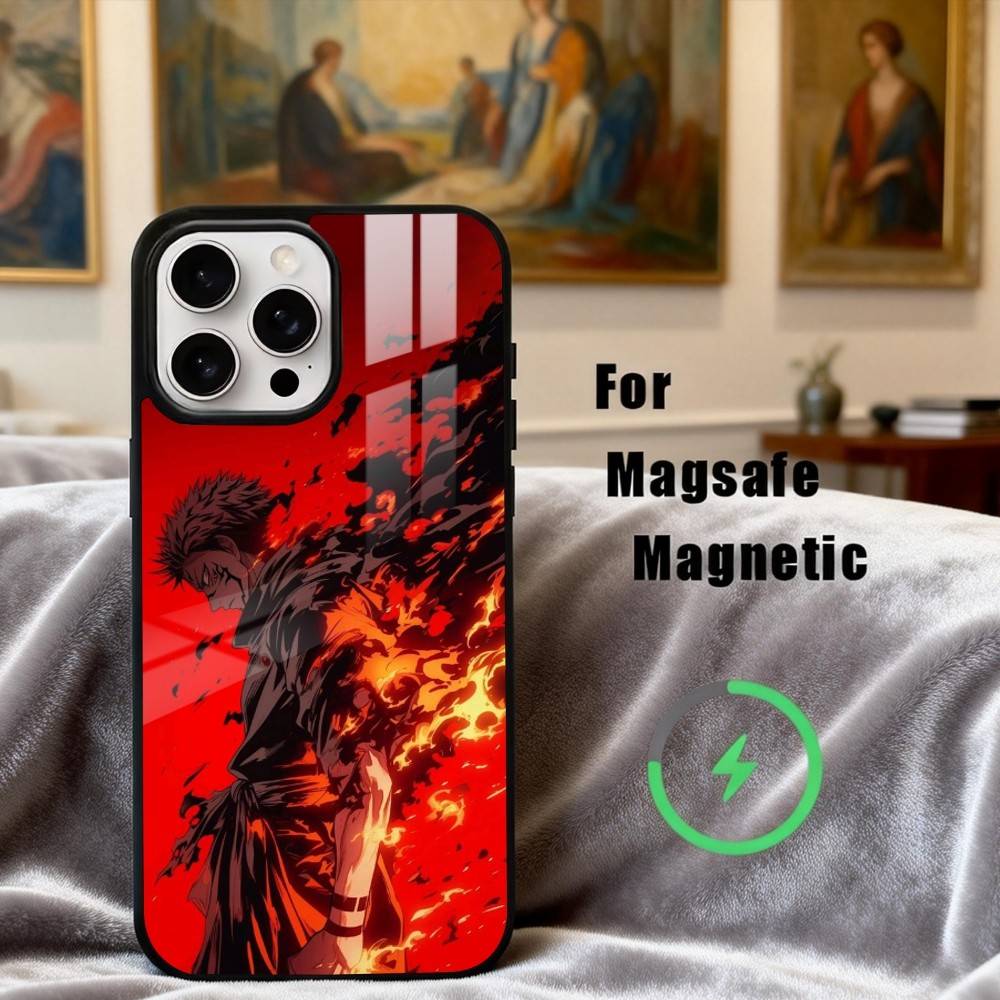 Чехол для телефона R-Ryomen S-Sukuna J-Jujutsu Kaisen Для iPhone17,16,15,14,13,12,11 Plus,Pro Max Магнитный Для Magsafe Беспроводной Зарядки