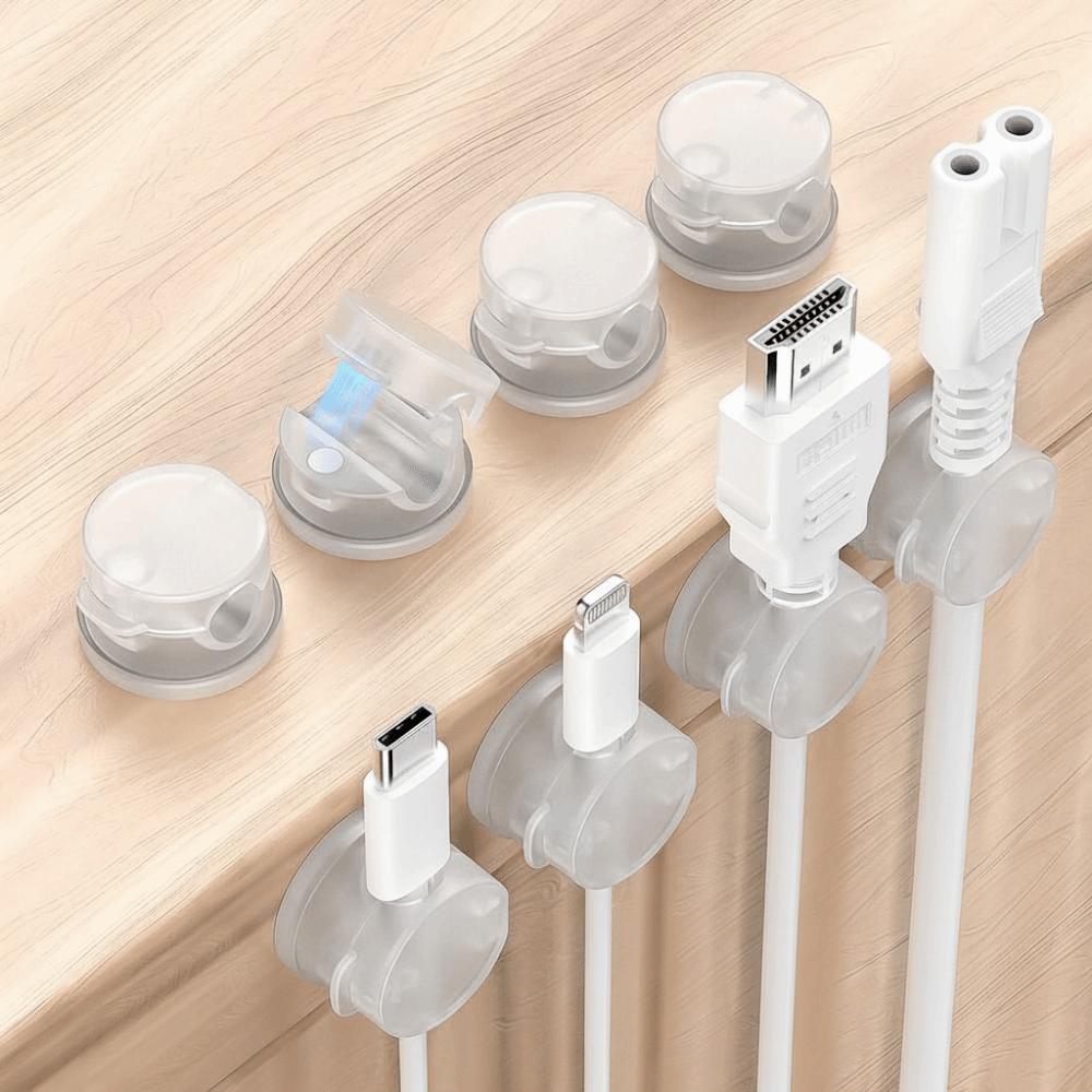 3Pcs Adhesive Cable Organizer Magnetic Cable Management Wire Arrangement Cable Clips Office Desk