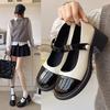 Mary Jane Shoes Female Spring Rough with Thick Bottom Inner Height Shoes Small Fragrant High Heel Muffin Shoes Single Shoes