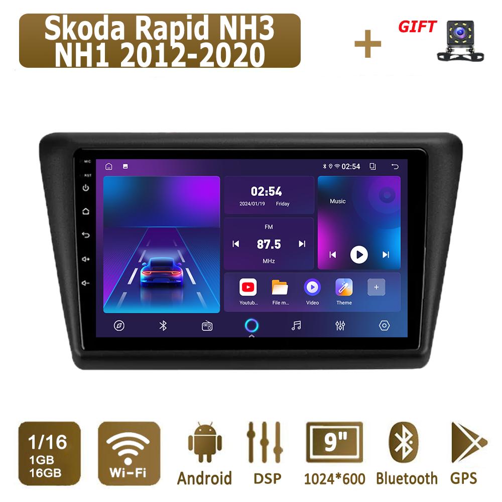 Android Carplay автомобильное радио для Skoda Rapid NH3 NH1 2012-2020 мультимедийный проигрыватель головное устройство стерео GPS навигация BT WIFI 4+64 ГБ