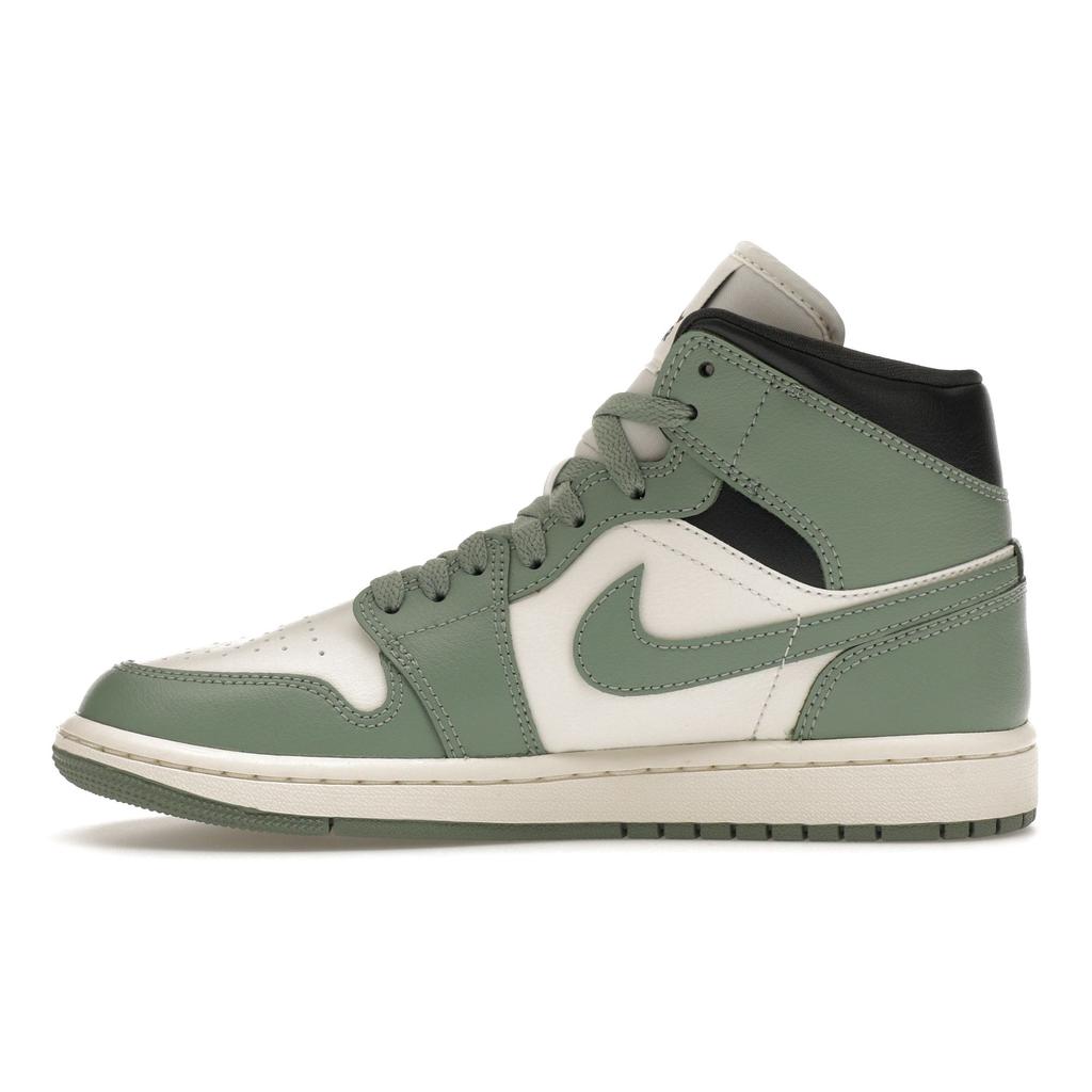 Женские кроссовки Air Jordan 1 Mid Jade Smoke Green Sail Anthracite BQ6472-130