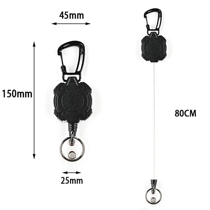1Pc Anti-Theft Metal Easy-To-Pull Buckle Elastic Keychain Retractable Key Ring