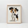 Jack Russell Terrier Dog Poster Jack Russell Terrier Dog Poster, 50X70 Cm, Dark Brown Wooden Frame, 230 Gsm Matte Paper