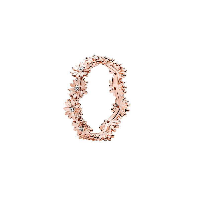 Горячая распродажа 925 пробы серебряное кольцо-бантик для женщин и девочек сверкающий цветок ромашки корона циркон свадебные украшения