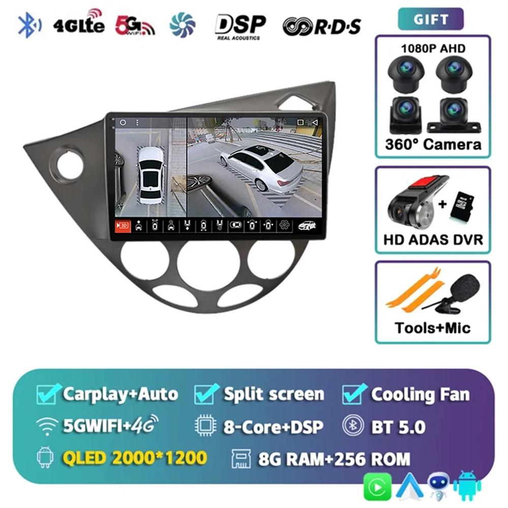 9-дюймовый Android 14 автомобильный радиоприемник для Ford Fiesta 1995-2001 Focus MK1 1998-2004 2 Din стерео мультимедийный проигрыватель Carplay Autoradio головное устройство