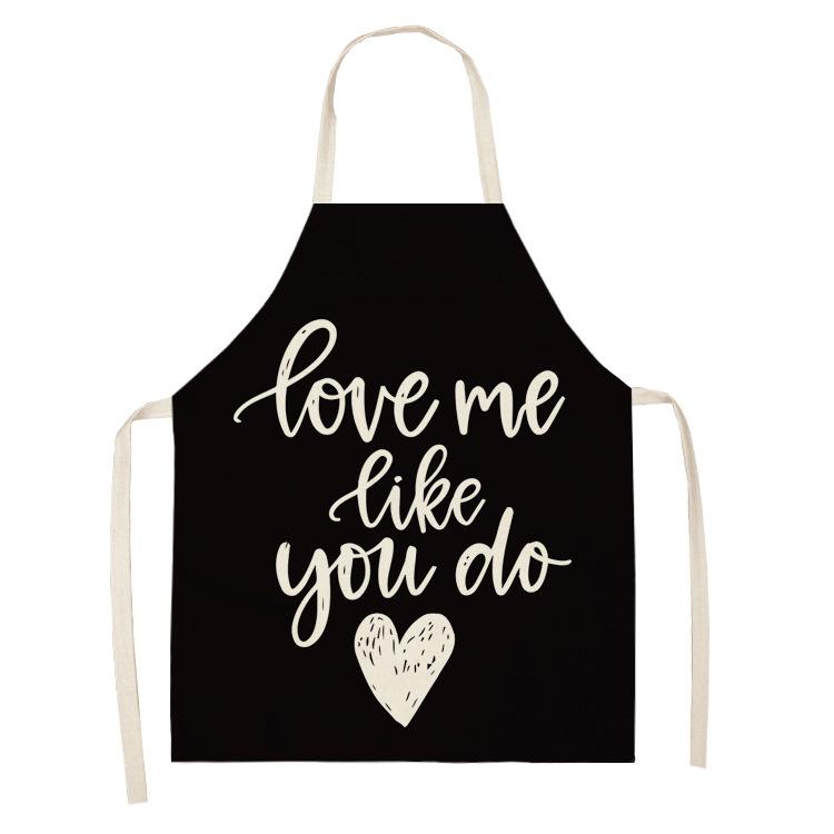 New Printed Women's Kitchen Apron Anti-stain and Oil-proof Linen Apron Dress Men's Chef Cooking Apron Cleaning Children's Apron