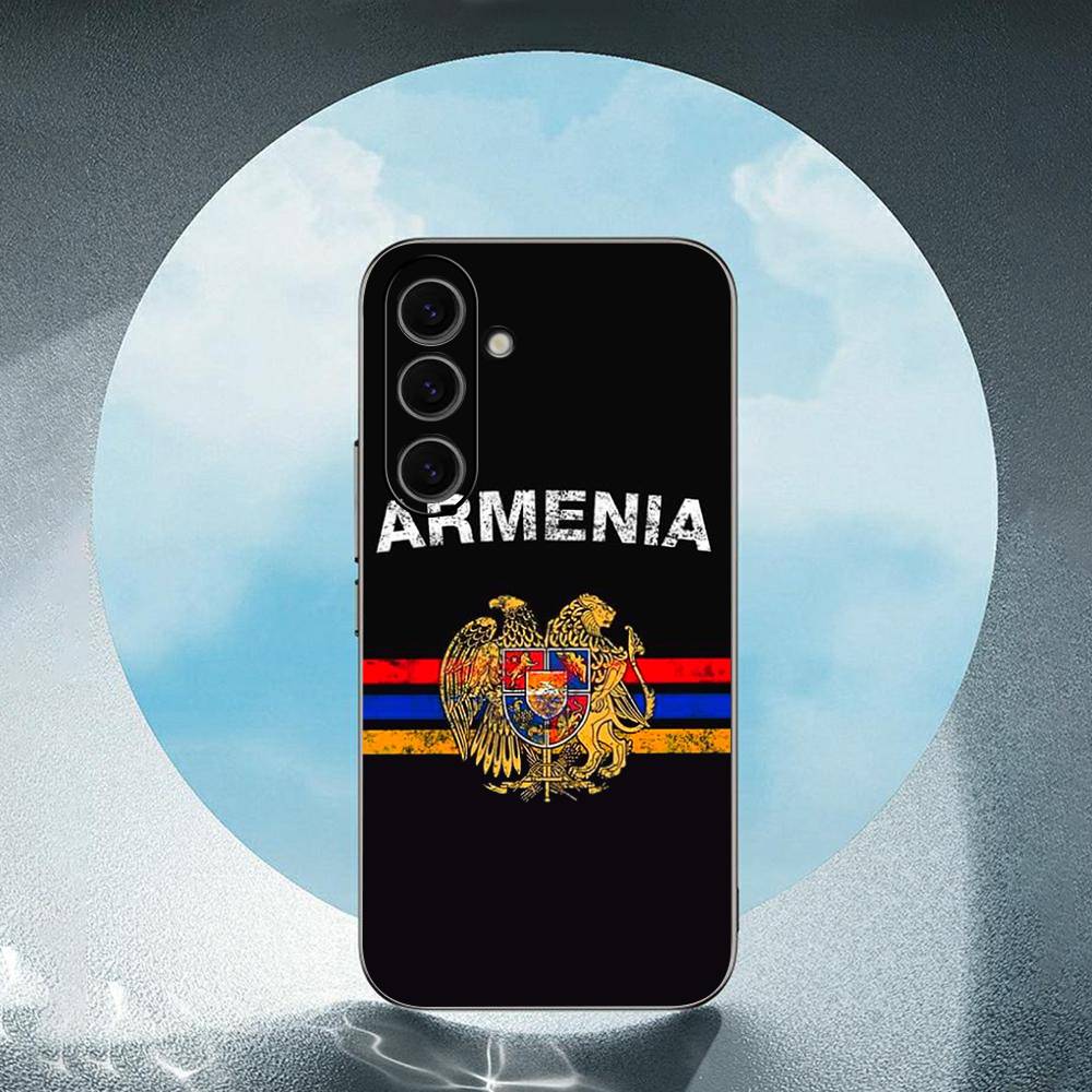 Армения Албания Россия Флаг Герб Роскошный Черный Чехол Для Телефона Для Samsung Galaxy S23 S24 S25 Ultra S22 Plus S21