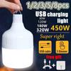 1-8pcs Portable Outdoor Camping Lights LED Emergency Bulb High Power USB Rechargeable Lamp Hook Tents Lantern Night Lights Bulb