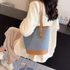 Large Capacity Fashion Texture Simple Portable Shoulder Bag Women's 2025 Spring New Versatile Bucket Bag Tide