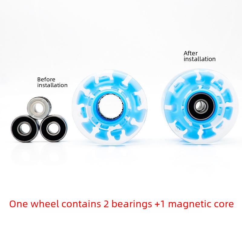 Luminous Double-Row Roller Skates with Colorful Wheels & PU Shock-Absorbing Outdoor Skates