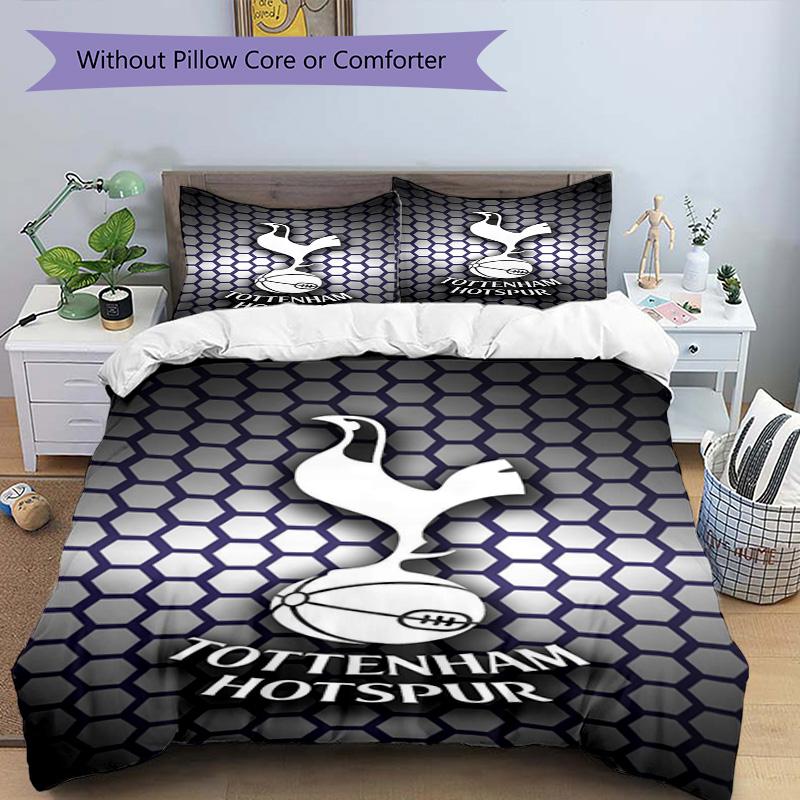 Tottenham Hotspur F.C Design Printed Pattern Duvet Cover Set – includes 1 duvet cover and 2 matching pillowcases Bedroom decor Christmas gifts