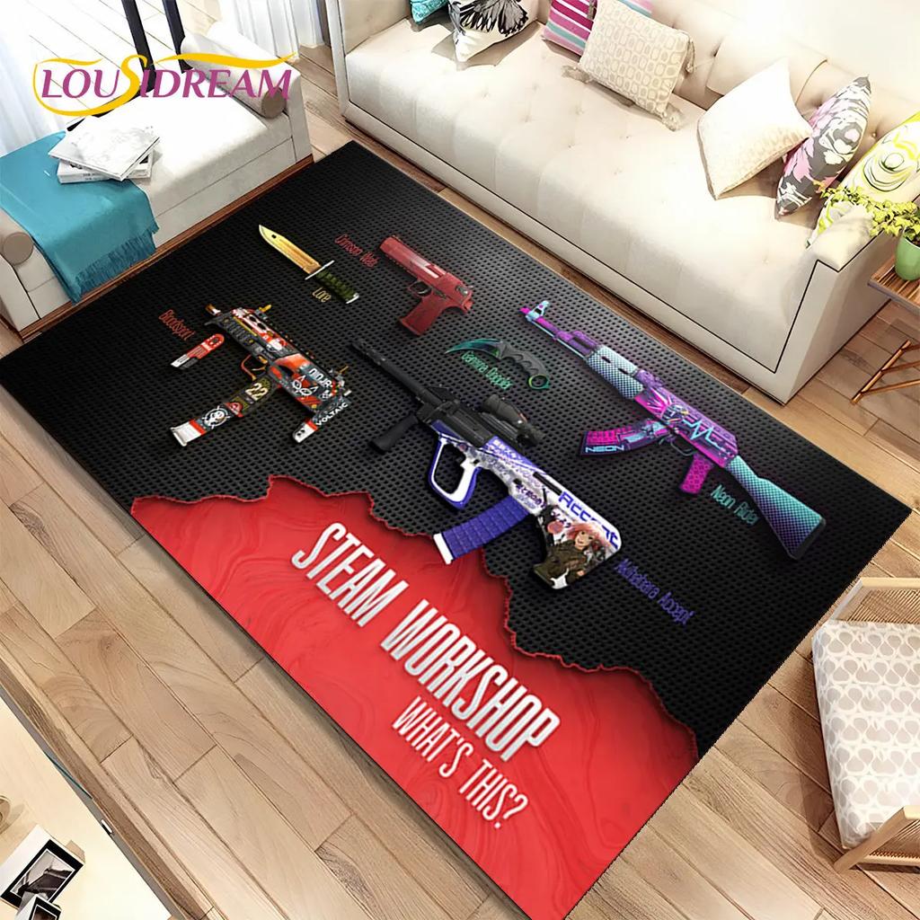 3D штурмовая винтовка, пистолет, пистолет CS M4 AK USP, игровой коврик, ковер для дома, гостиной, спальни, дивана, коврик для двери, декор, нескользящий напольный коврик