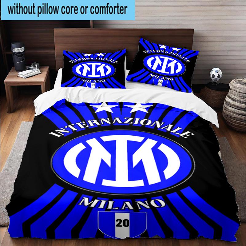 3pcs F.C. Internazionale Milano Printed Bedding Set Duvet Cover Closure Includes 1 Duvet Cover & 2 Pillowcases Bedding Sets Home Decor Gifts