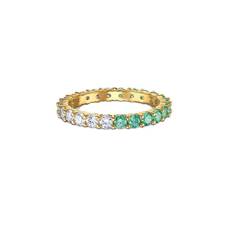 Swarovski Кольцо Vittore Hal с имитацией хрусталя Женские кольца Зеленое золото 5539747+5522882