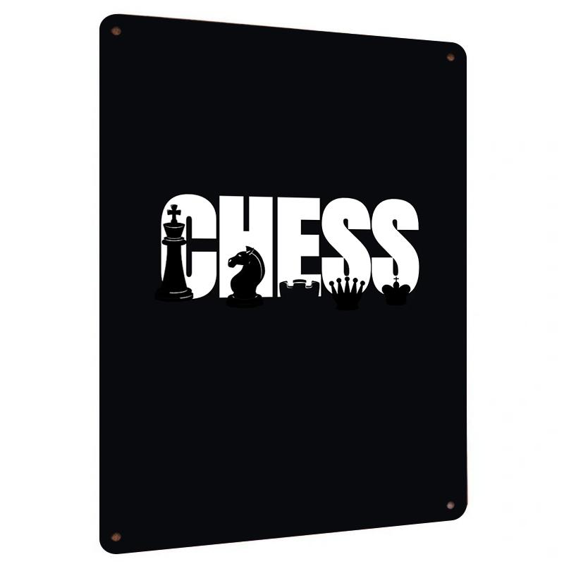 Creative Chess Metal Wall Art Decor Black and White Modern Home Decoration for Living Room Study Room