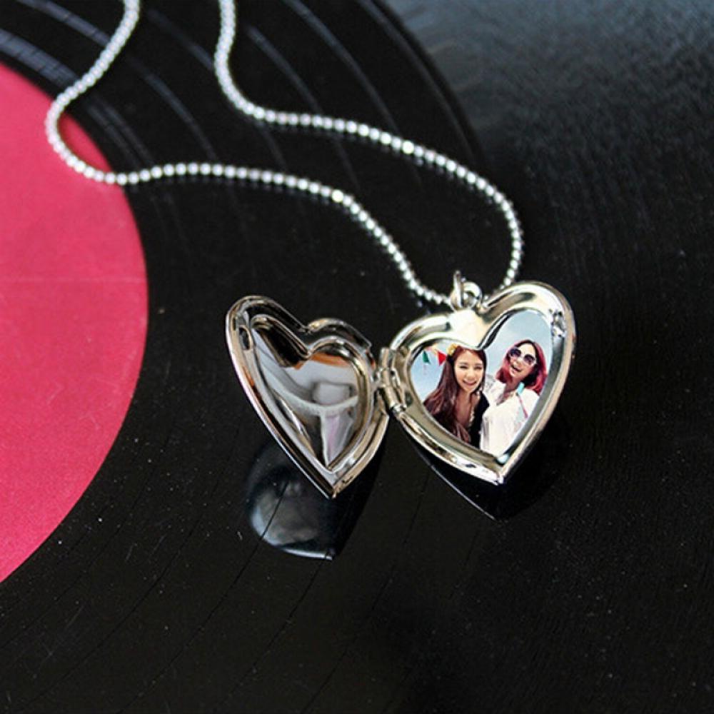 Fashion Lover Chain Jewelry Heart Shaped Pendant Photo Picture Locket Necklace