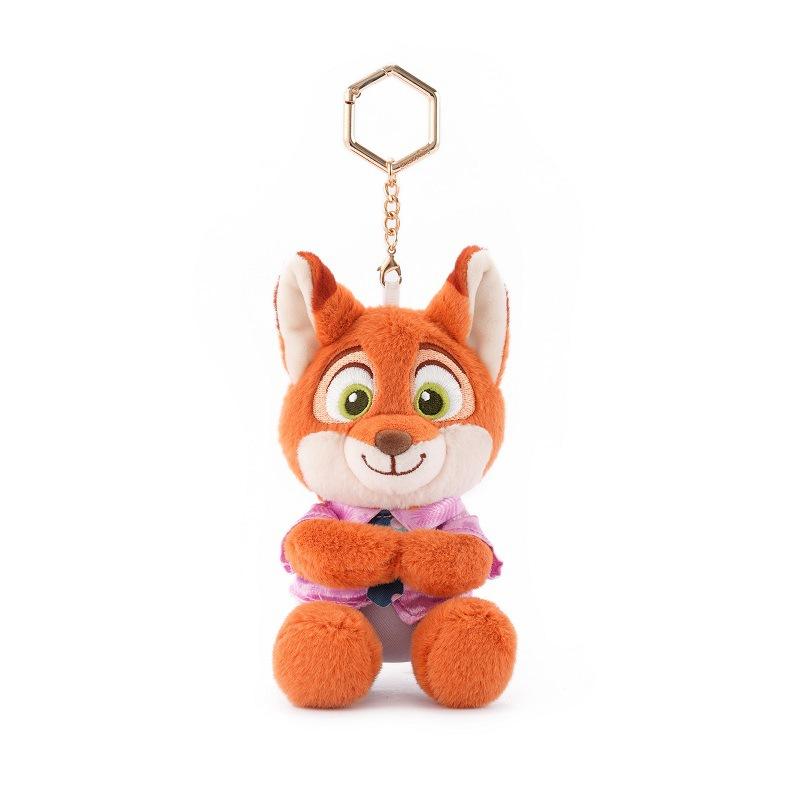 12cm Classic Anime Genuine Zootopia Plush Keychains Small Pendant Bag Hangings Christmas Birthday Gifts For Kids