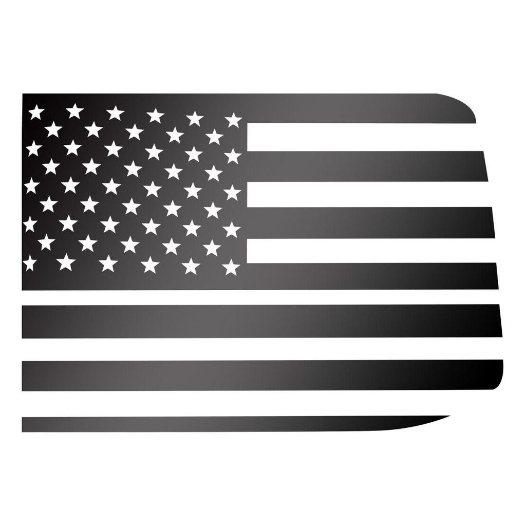 2x Black Rear Side Window Trim Stickers USA Flag Decal For 15-22 Ford F-150 F150