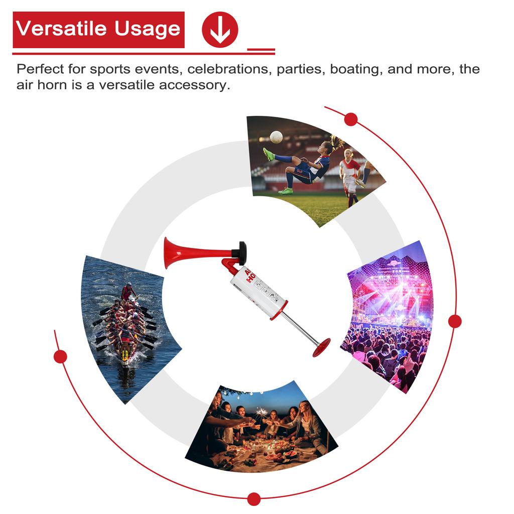 Ручной воздушный горн Портативный воздушный насос Горн Громкий генератор шума Сигнальный горн для спортивных мероприятий, вечеринок по случаю дня рождения