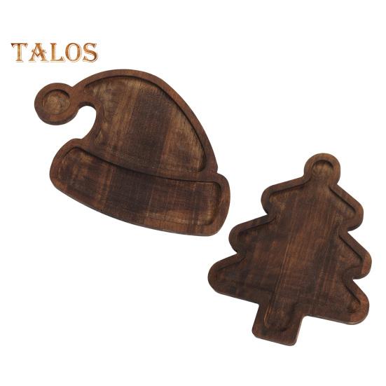 Рождественский набор деревянных тарелок для ужина, праздничные деревянные подносы для рождественских закусок, сыра, фруктов, праздничный поднос для еды, подарок для семьи, друзей, учителей