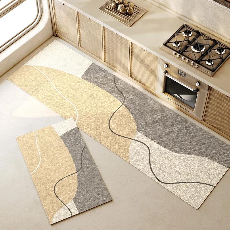 Carpet for Kitchen Pvc Floor Mat Waterproof Leather Carpets Long Rug Oil-proof Non-slip Foot Mats Japanese Home Decoration Rugs