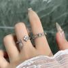 Exquisite four-leaf clover fringed water drop leaf dew language unique opening ring women's light luxury personality simple versatile ring