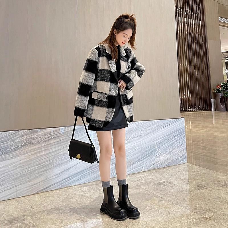 Женская обувь платформа ботинки челси кожаные ботинки мартин 2025 новая мода британский стиль на высокой подошве труба короткие ботинки