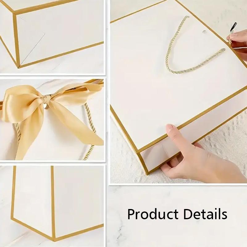 10 шт. бумажная коробка, сумка с лентами, подарочная упаковка, сумки для свадьбы, дня рождения, домашней вечеринки, элегантные подарочные пакеты, сумочка 19x15x7 см
