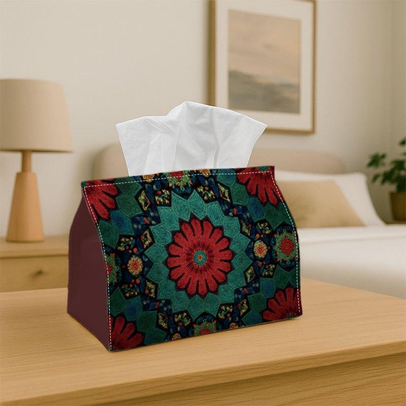 1pc Tissue Box Holder Features a Seamless Design with Digital Tapestry - A Versatile Napkin Dispenser Suitable for Home Gatherings, Car Decoration - a