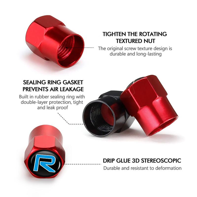For Volvo 4Pcs Car Wheel Tire Valve Cap Protection Cover Auto Accessories XC90 XC60 C30 S60 C70 XC40 V40 XC70 V70 V60 S80 S90