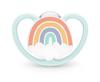 NUK Space Rainbow Pacifier for Babies Includes Disinfectant Perfect for Newborns 0-6 Months, Rash-Resistant Silicone, Case, (OCNK10730846)