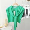 Korean Summer Air Conditioning Fake Collar Neck Guard Scarf Female Knit Thin Autumn Knotted Cape Sunscreen Shawl For Women