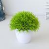 Faux Bonsai Energetic for Balcony Aesthetic Fake Grass Plants Pot Ornament Fancy Long-lasting Aesthetic