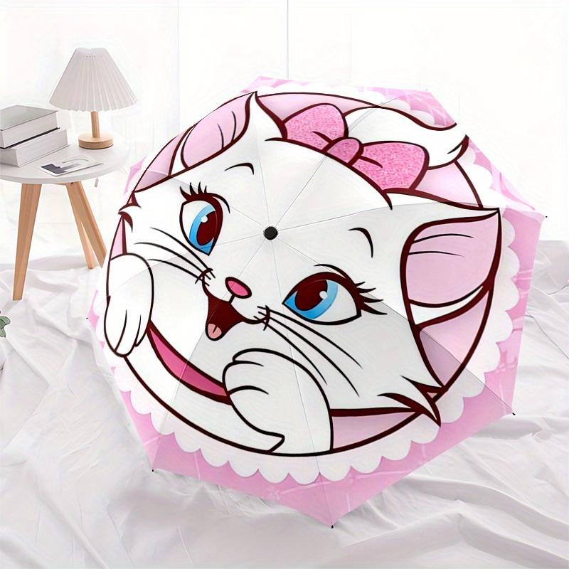 Aristocats,Marie Automatic Opening and Closing Umbrella - 8-rib Folding Design, Lightweight and Portable, Suitable for Daily Business Use, P
