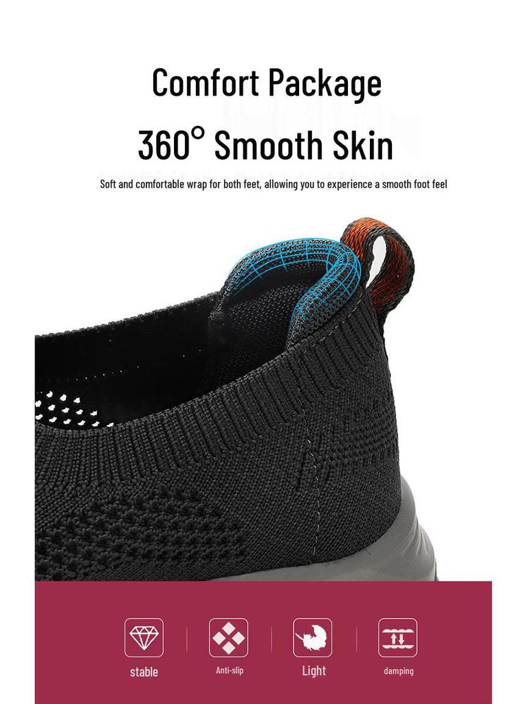 Women's Breathable Lightweight Non-Slip Walking Shoes for Middle-aged & Elderly, Summer Outdoor Sports, Soft Sole A113