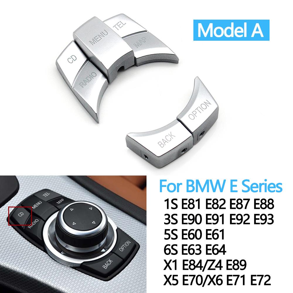 Серебристая автомобильная мультимедийная ручка CIC IDrive, крышка кнопки меню для BMW 1 3 5 X1 X5 X6 серии E87 E90 E91 E92 E60 E84 E70 E71