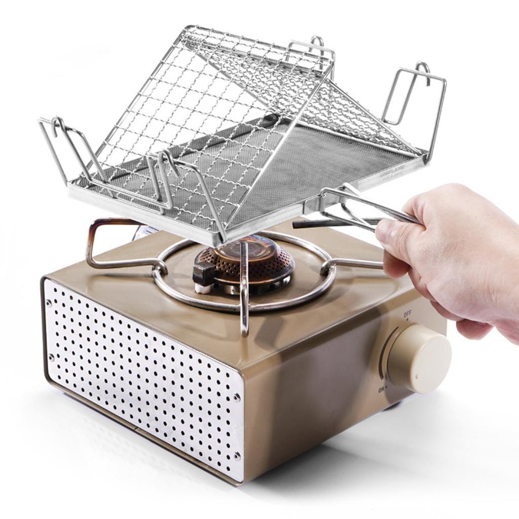 Bread Toaster Stand Folding Grill for Campfire & Picnics Adjustable Barbecue Stainless Steel Camping Toaster Holder Rack