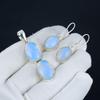 Комплект подвесок из молочного опала, комплект серег из драгоценного камня молочного опала, ручная работа, комплект из серег и подвесок из стерлингового серебра 925 пробы для женщин, подарок на День матери